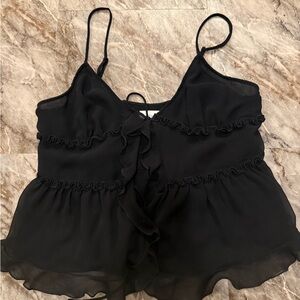 Wilfred Elegant Black Ruffled Women's Top